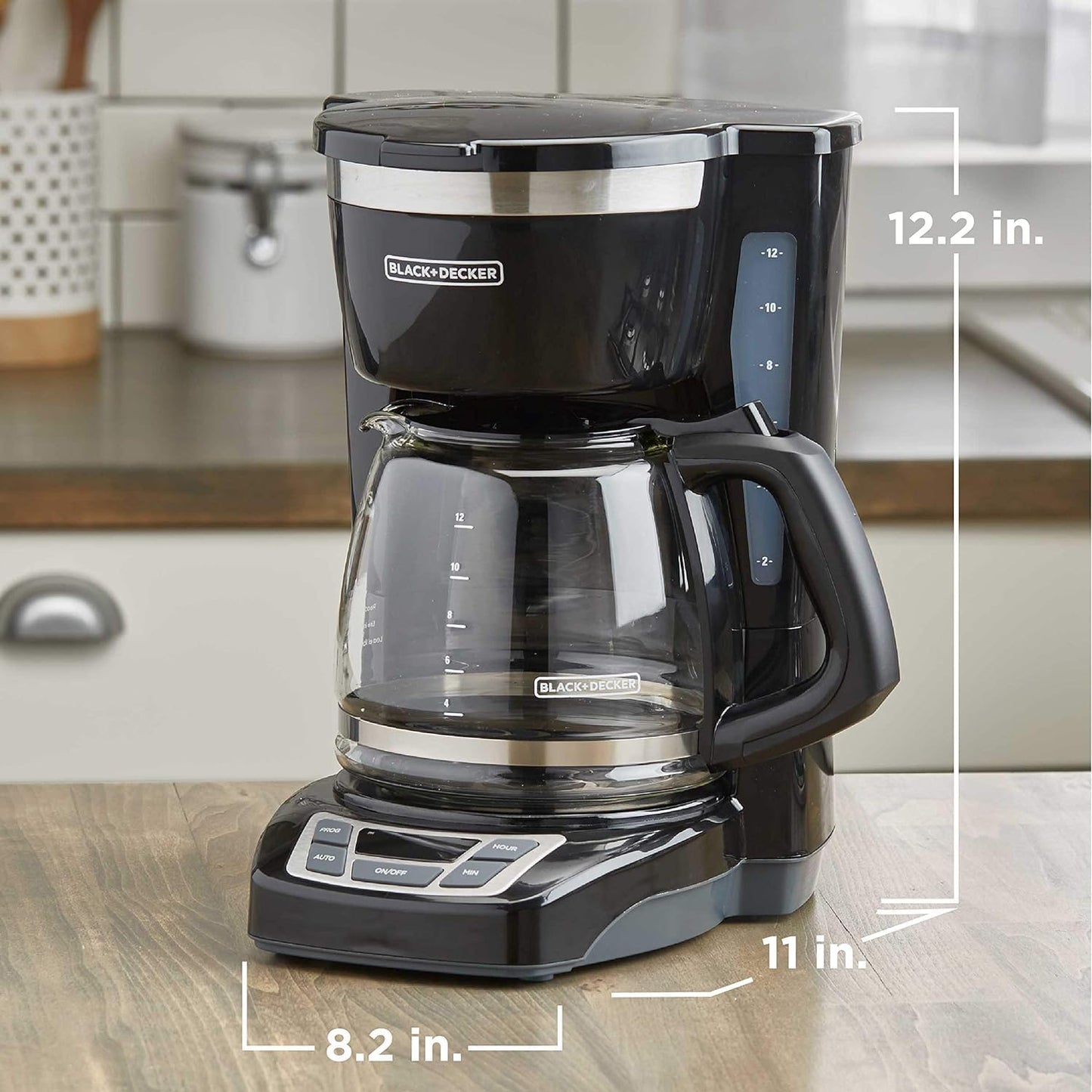 BLACK+DECKER 12 - Cup Digital Coffee Maker, Programmable, Washable Basket Filter, Sneak - A - Cup, Auto Brew, Water Window, Keep Hot Plate, Black - Dinner Ideas Collective