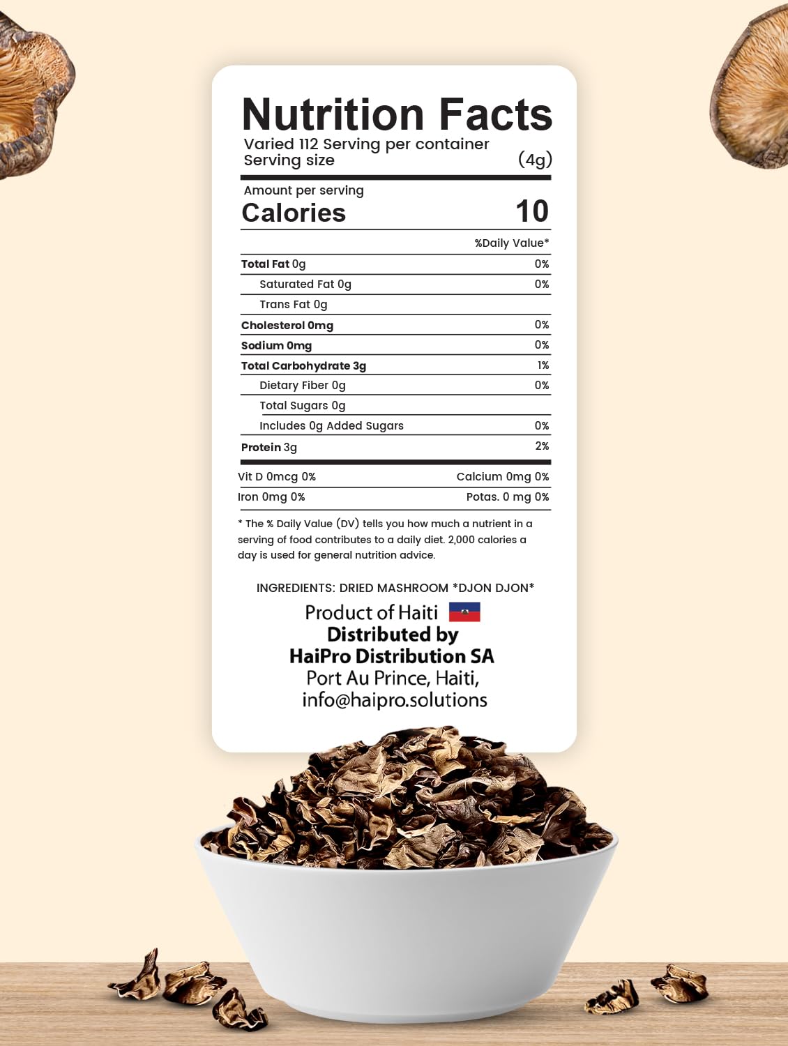Djon Djon - Haitian Black Mushrooms for Rice (Grown in Haiti - 100% Ayisyen) - Dinner Ideas Collective