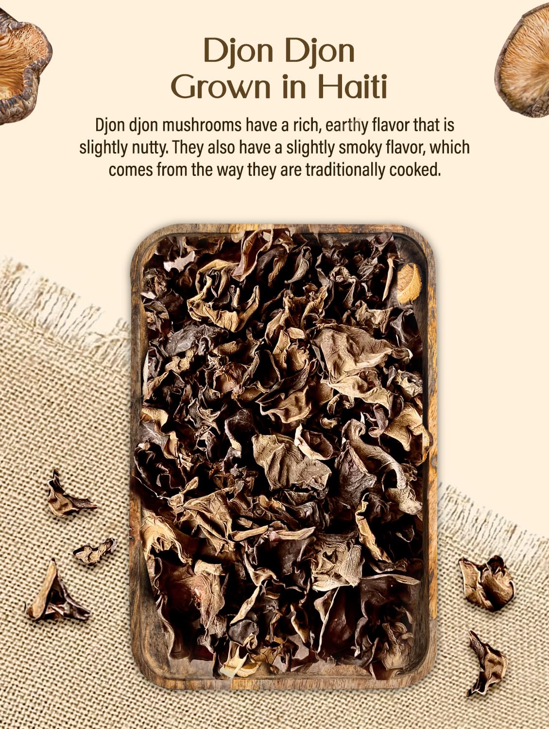 Djon Djon - Haitian Black Mushrooms for Rice (Grown in Haiti - 100% Ayisyen) - Dinner Ideas Collective