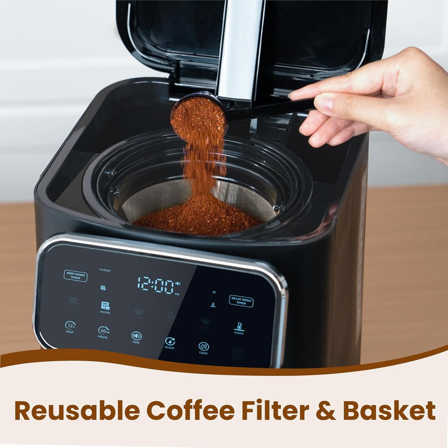 Gevi 12 Cup Programmable Drip Coffee Maker with Touch Screen - Dinner Ideas Collective