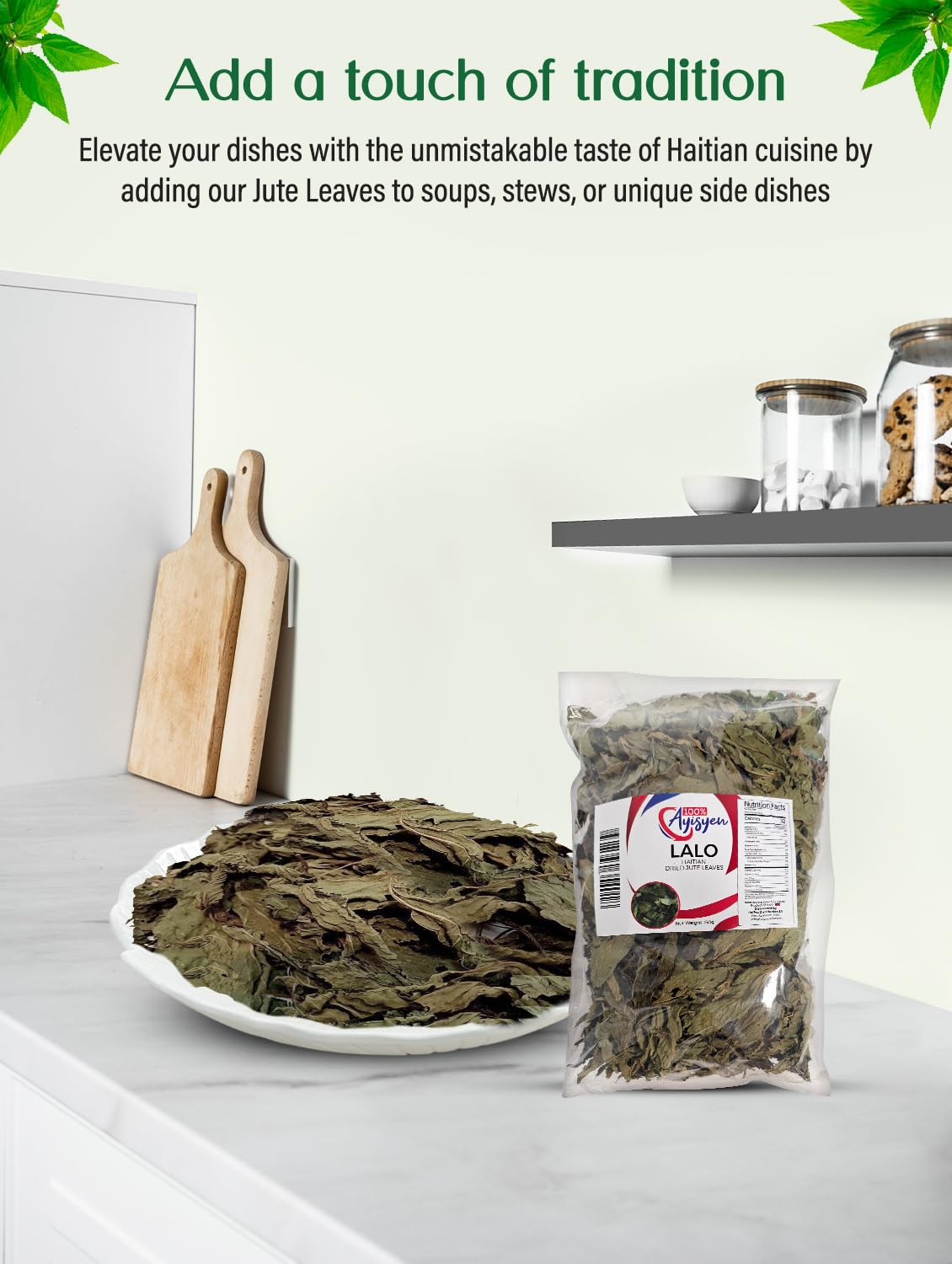 Haitian Lalo - Jute Leaves - Grown in Haiti - 100% Ayisyen - Dinner Ideas Collective