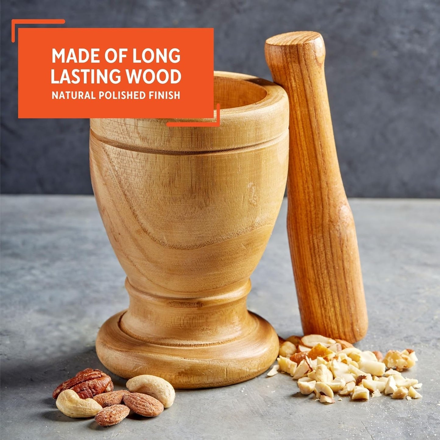 Haitian Wooden Pilon - Mortar & Pestle for Grinding Spices & Garlic - Dinner Ideas Collective