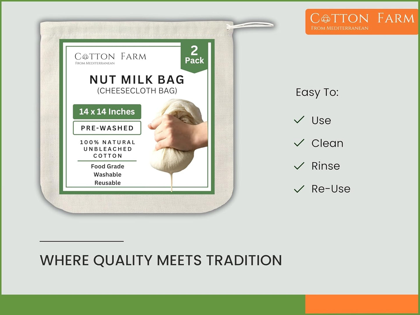 Reusable Nut Milk Bag - Strain Haitian Juices & Milks Easily - Dinner Ideas Collective