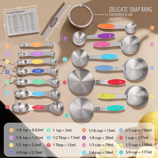 17 - Piece Measuring Cups and Spoons Set - Dinner Ideas Collective