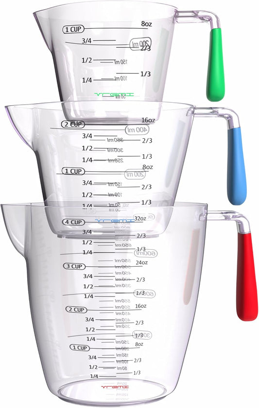 3 - Piece Liquid Measuring Cups - Haitian Cooking Essential - Dinner Ideas Collective