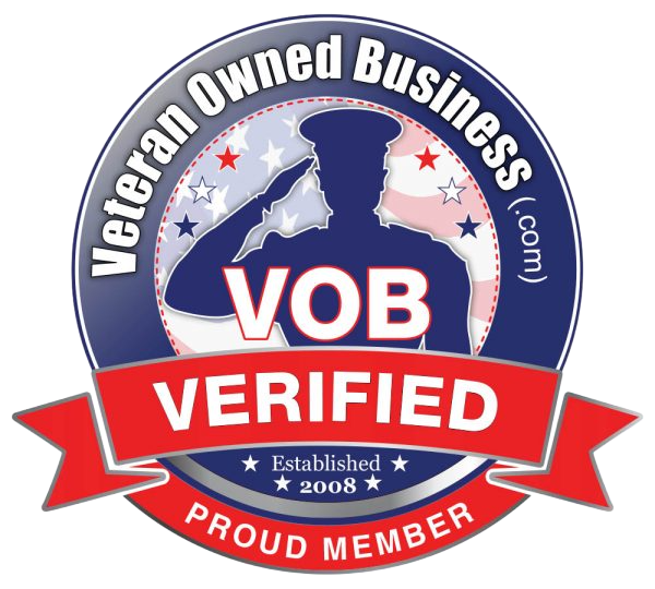Logo for Veteran Owned Business verified status on a white background