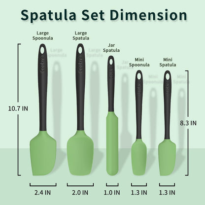 Coukre Silicone Spatula Set of 5 - High Temperature Resistant - Dinner Ideas Collective