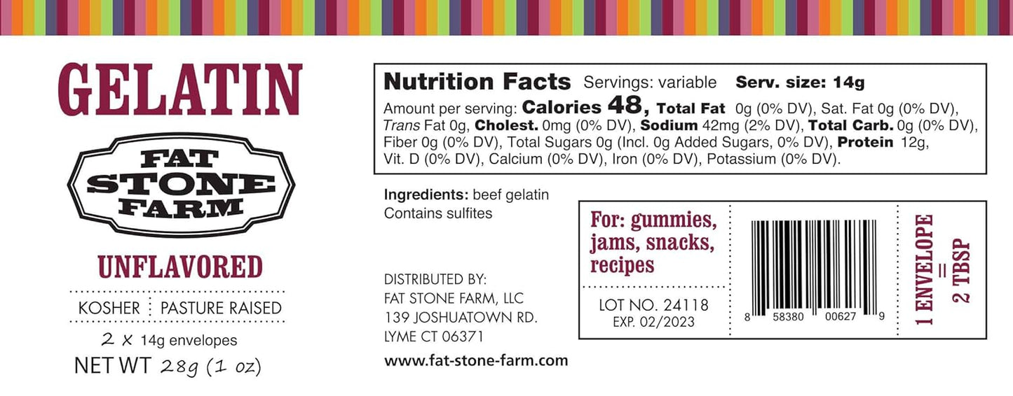 Fat Stone Farm Kosher Beef Gelatin - For Haitian Desserts & Baking - Dinner Ideas Collective