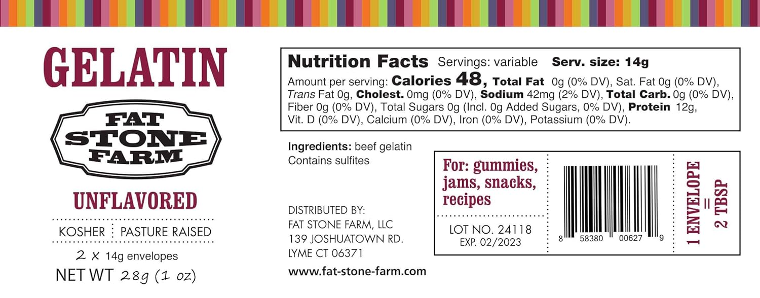 Fat Stone Farm Kosher Beef Gelatin - For Haitian Desserts & Baking - Dinner Ideas Collective