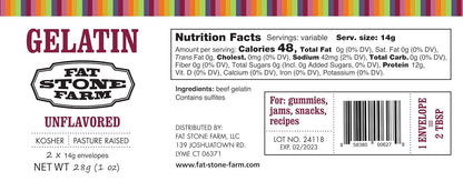 Fat Stone Farm Kosher Beef Gelatin - For Haitian Desserts & Baking - Dinner Ideas Collective