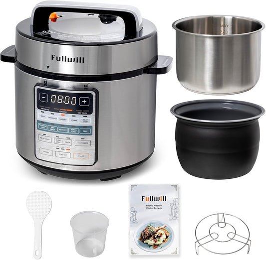 Fullwill Electric Pressure Cooker 6QT Dual Pots, 12 in 1 MultiFunction Cooker - Dinner Ideas Collective
