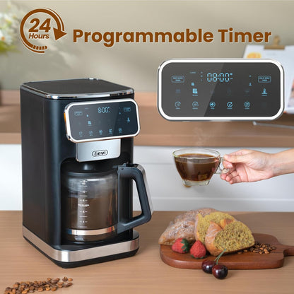 Gevi 12 Cup Programmable Drip Coffee Maker with Touch Screen - Dinner Ideas Collective