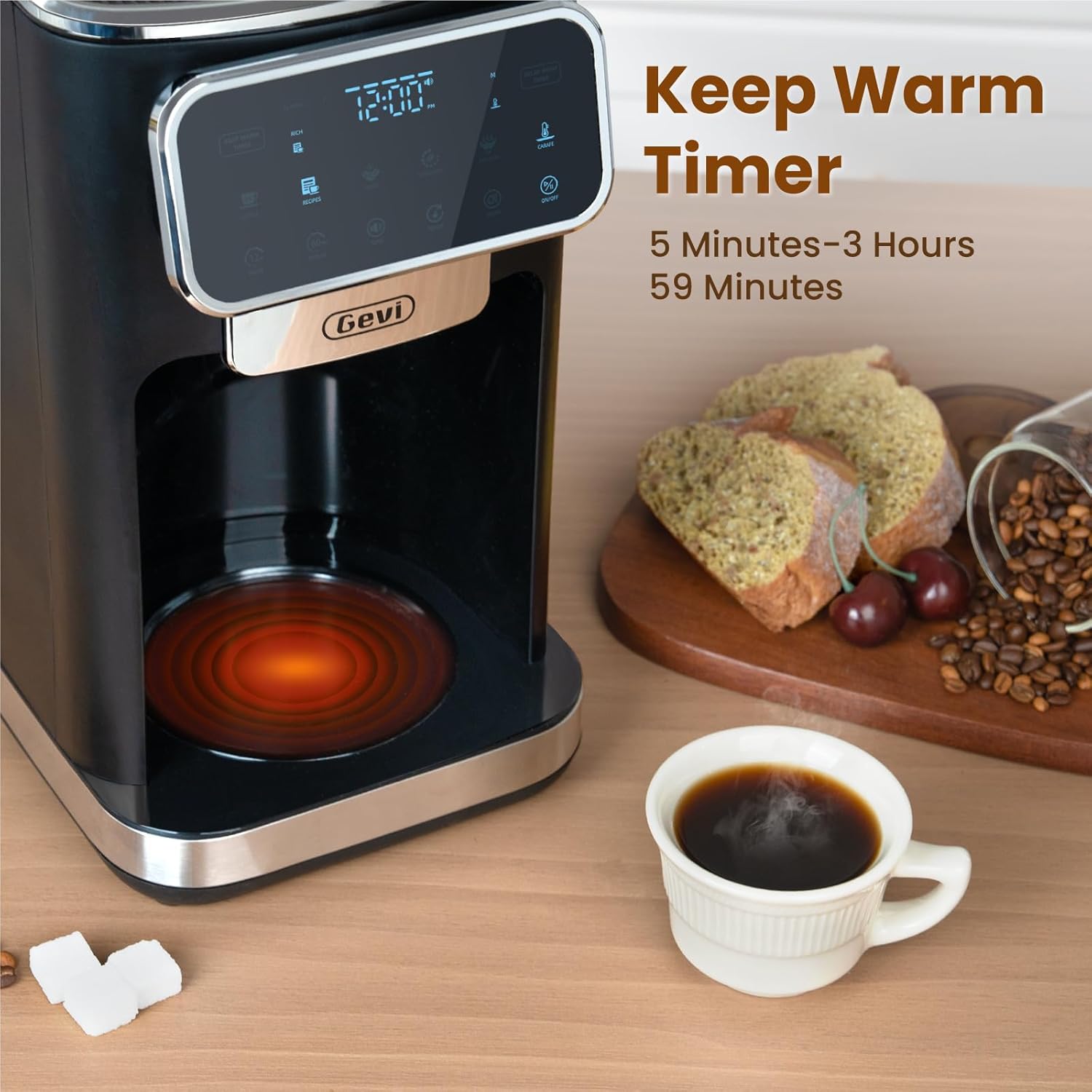 Gevi 12 Cup Programmable Drip Coffee Maker with Touch Screen - Dinner Ideas Collective