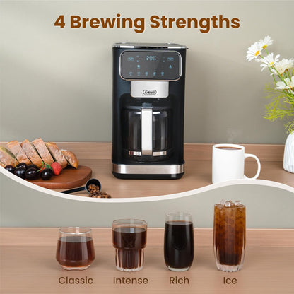 Gevi 12 Cup Programmable Drip Coffee Maker with Touch Screen - Dinner Ideas Collective