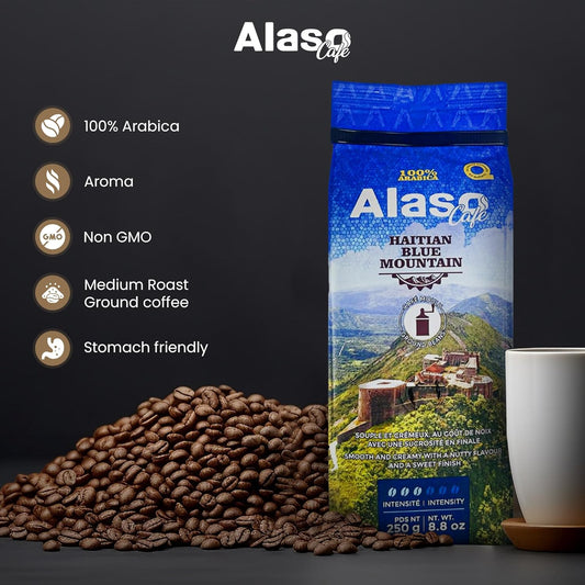 Haitian Coffee – Medium Roast Haitian Blue Mountain Ground Coffee, 100% Arabica and Kosher Certified Organic coffee (6 Pack) - Dinner Ideas Collective