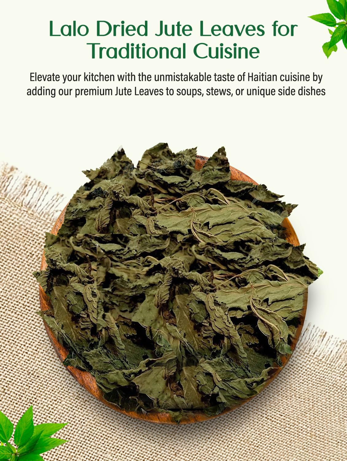 Haitian Lalo - Jute Leaves - Grown in Haiti - 100% Ayisyen - Dinner Ideas Collective