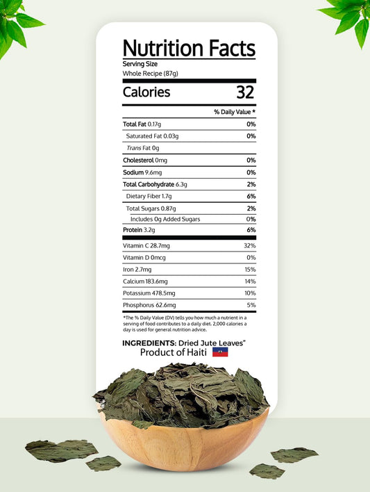 Haitian Lalo - Jute Leaves - Grown in Haiti - 100% Ayisyen - Dinner Ideas Collective