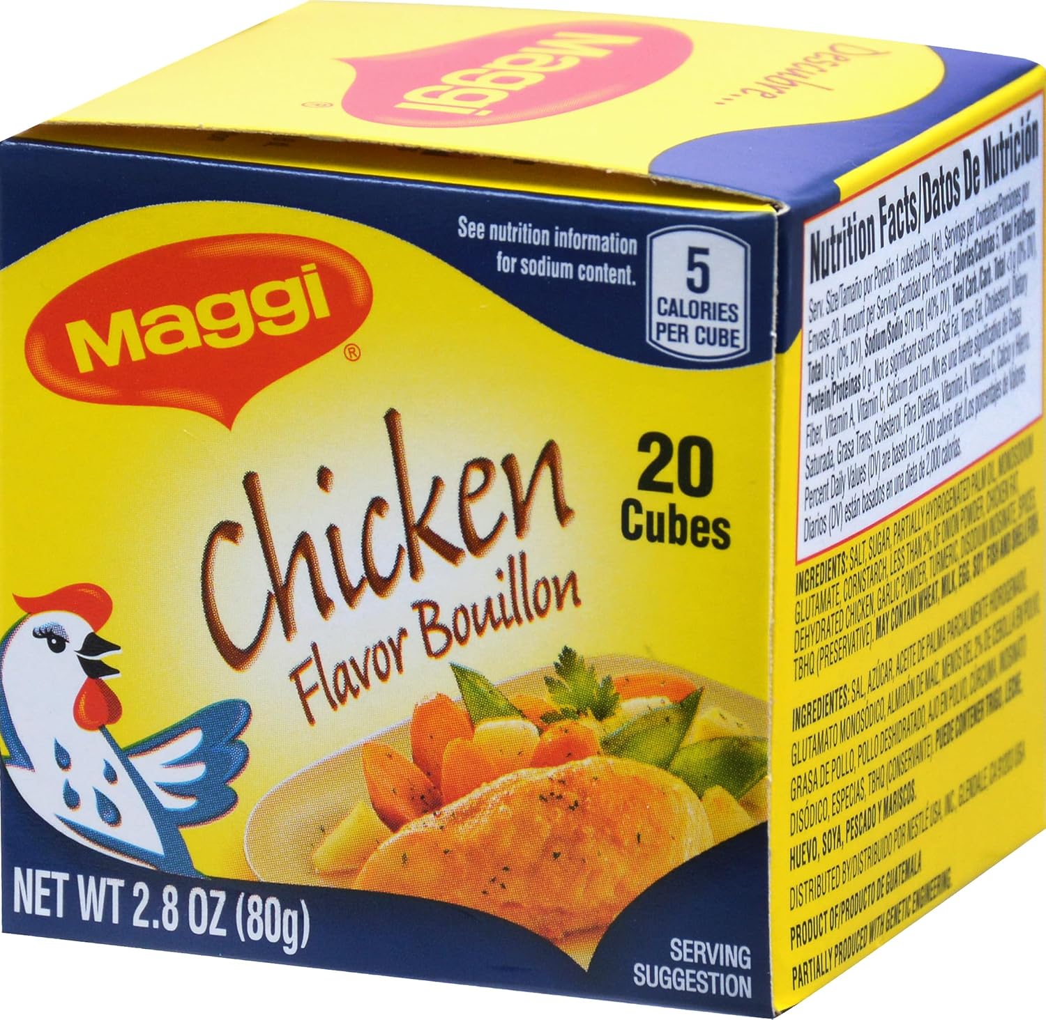 Haitian Maggi Chicken Flavor Bouillon 20 Cubes, 2.80 Ounce (Pack of 24) - Dinner Ideas Collective