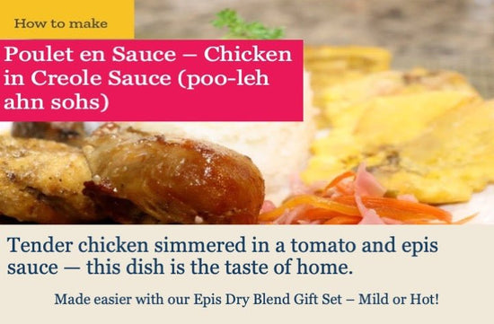 Haitian Poulet en Sauce Recipe | Chicken in Creole Sauce with Epis | Instant Download - Dinner Ideas Collective