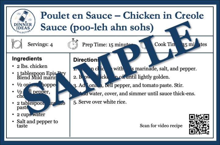 Haitian Poulet en Sauce Recipe | Chicken in Creole Sauce with Epis | Instant Download - Dinner Ideas Collective