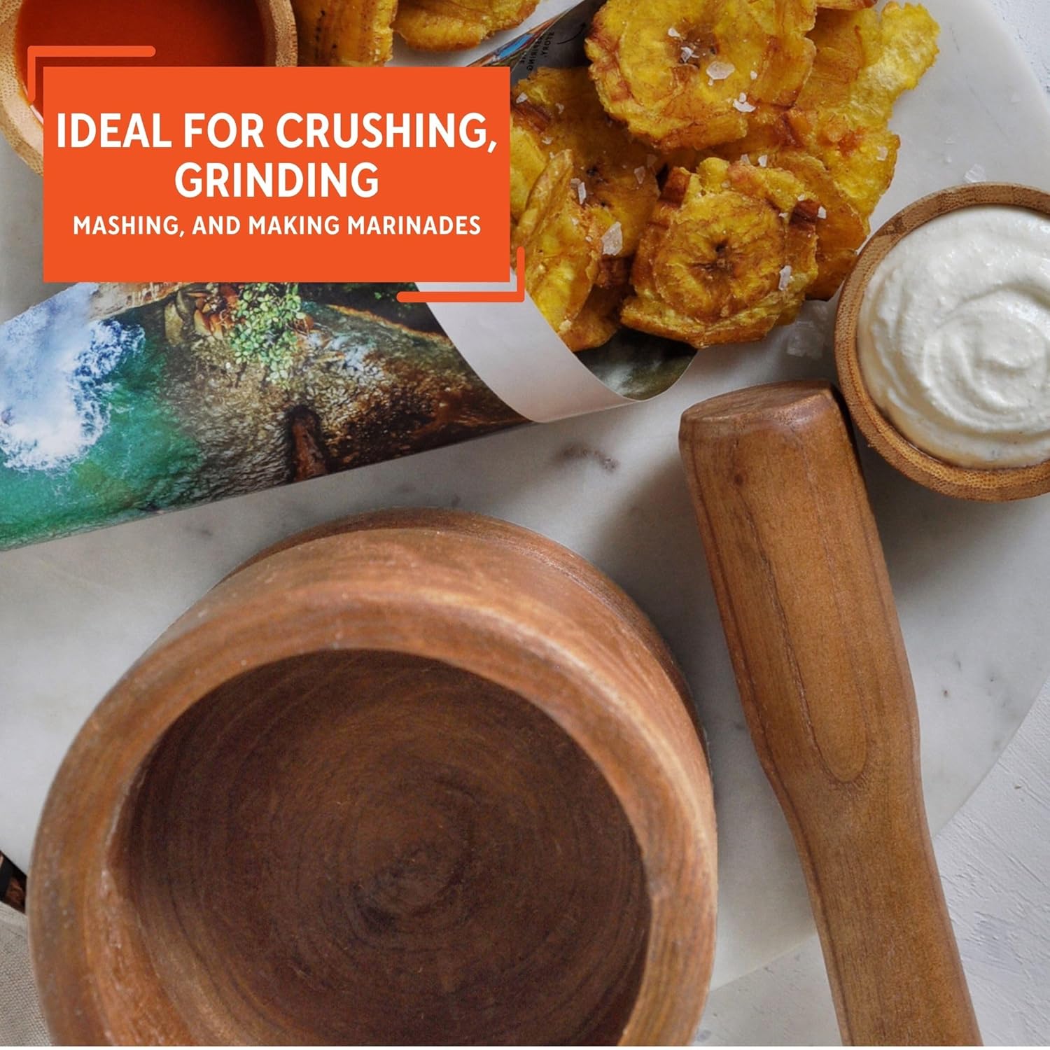 Haitian Wooden Pilon - Mortar & Pestle for Grinding Spices & Garlic - Dinner Ideas Collective