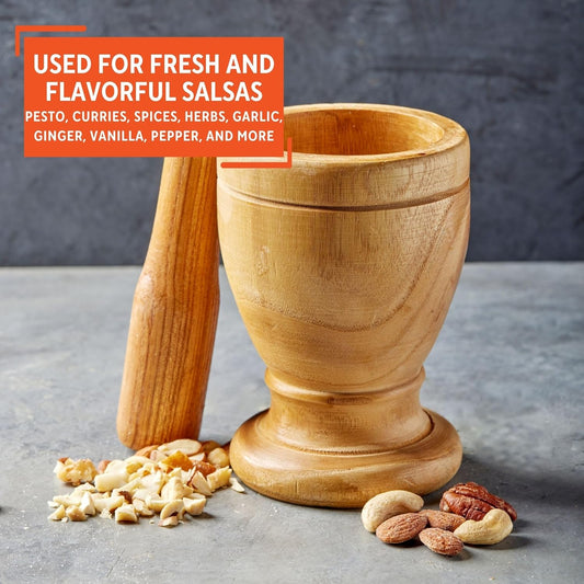 Haitian Wooden Pilon - Mortar & Pestle for Grinding Spices & Garlic - Dinner Ideas Collective