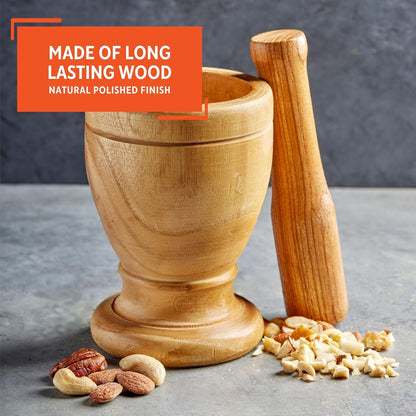 Haitian Wooden Pilon - Mortar & Pestle for Grinding Spices & Garlic - Dinner Ideas Collective