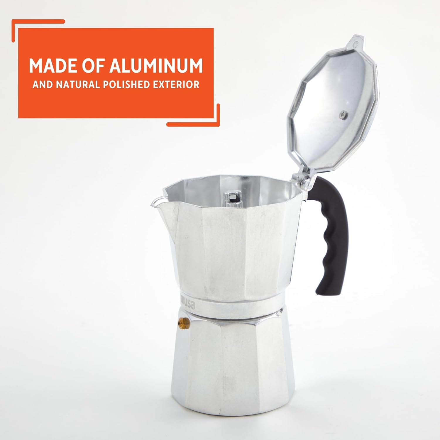 IMUSA USA B120 - 42V Aluminum Espresso Stovetop Coffeemaker 3 - Cup, Silver - Dinner Ideas Collective