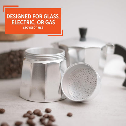 IMUSA USA B120 - 42V Aluminum Espresso Stovetop Coffeemaker 3 - Cup, Silver - Dinner Ideas Collective