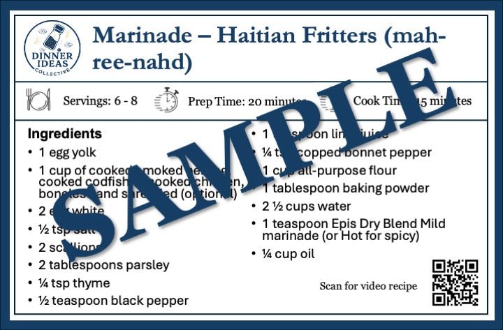 Marinade – Haitian Fritters (mah - ree - nahd) | Instant Download - Dinner Ideas Collective