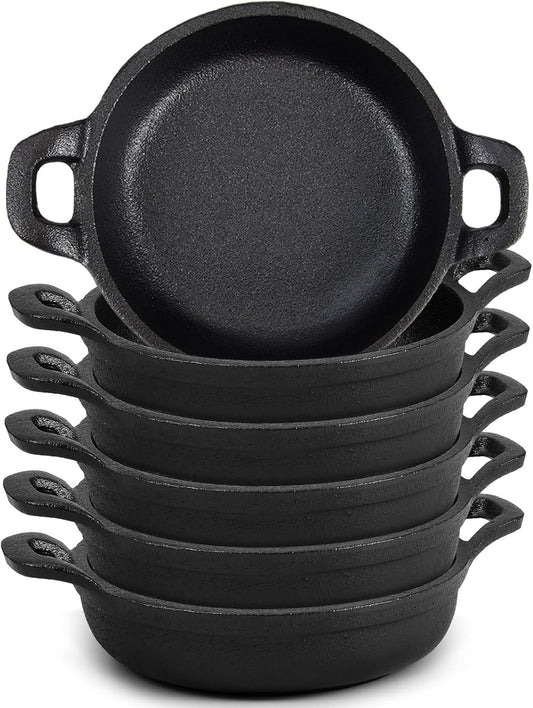 Mini Cast Iron Dishes - For Griot and Sides (6 Pack) - Dinner Ideas Collective