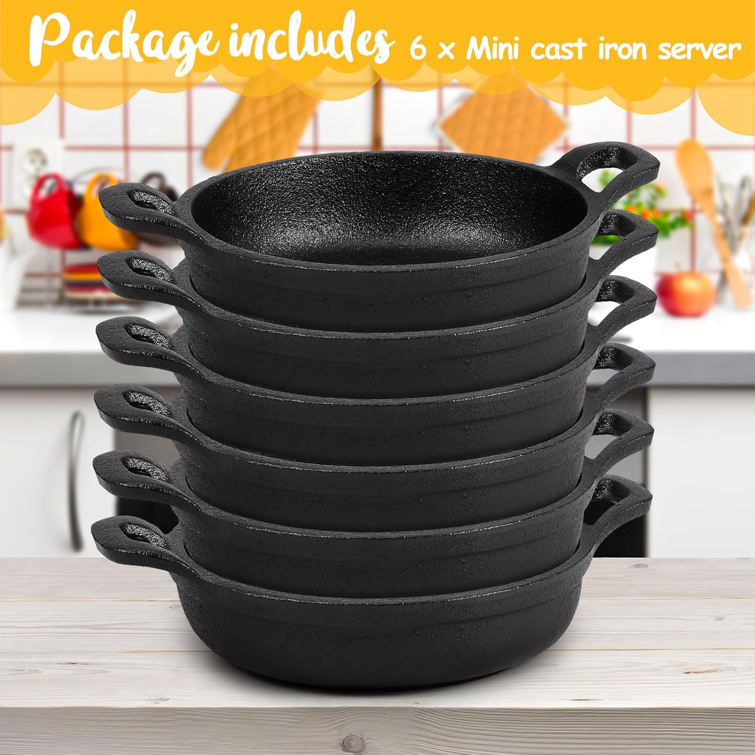 Mini Cast Iron Dishes - For Griot and Sides (6 Pack) - Dinner Ideas Collective