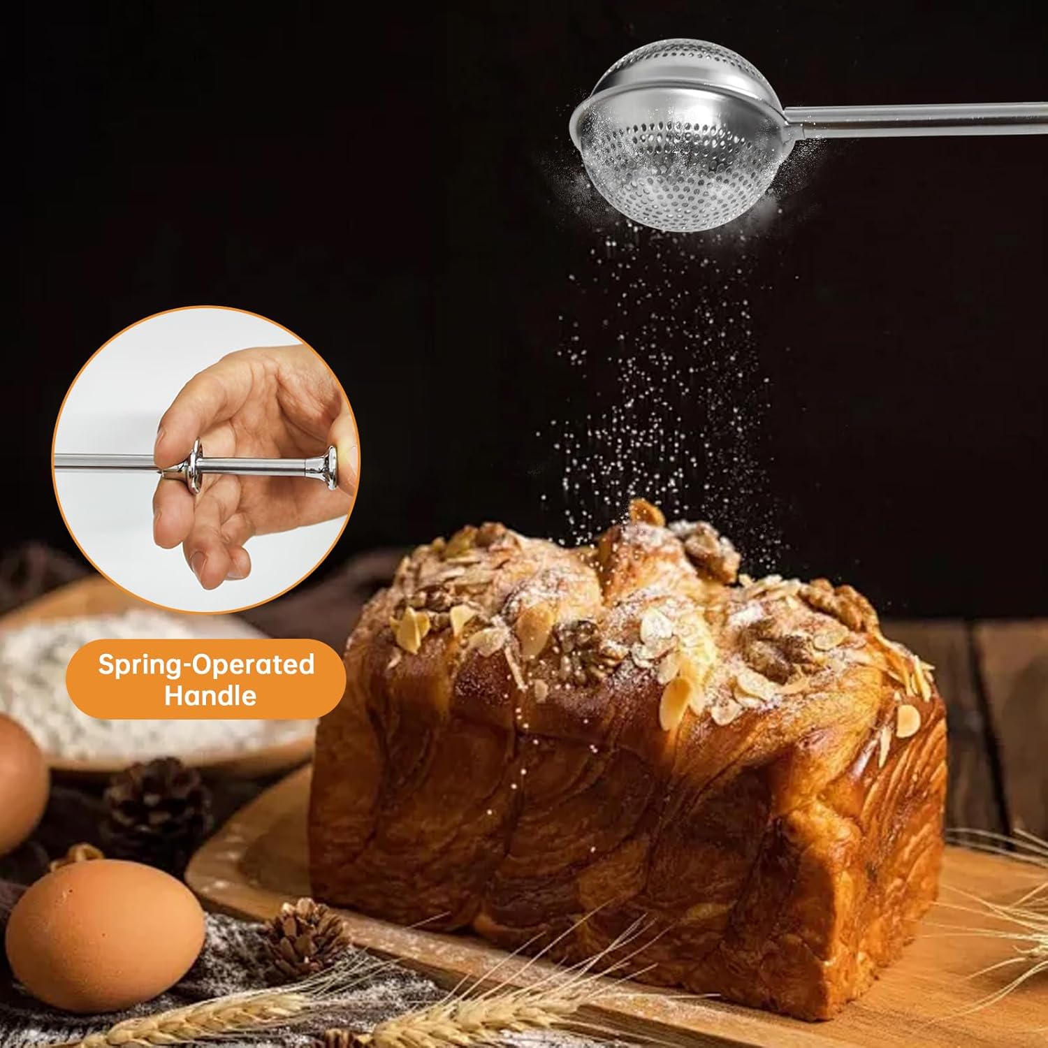 Powdered Sugar Shaker 3 in 1 Stainless Steel Sifter - Dinner Ideas Collective