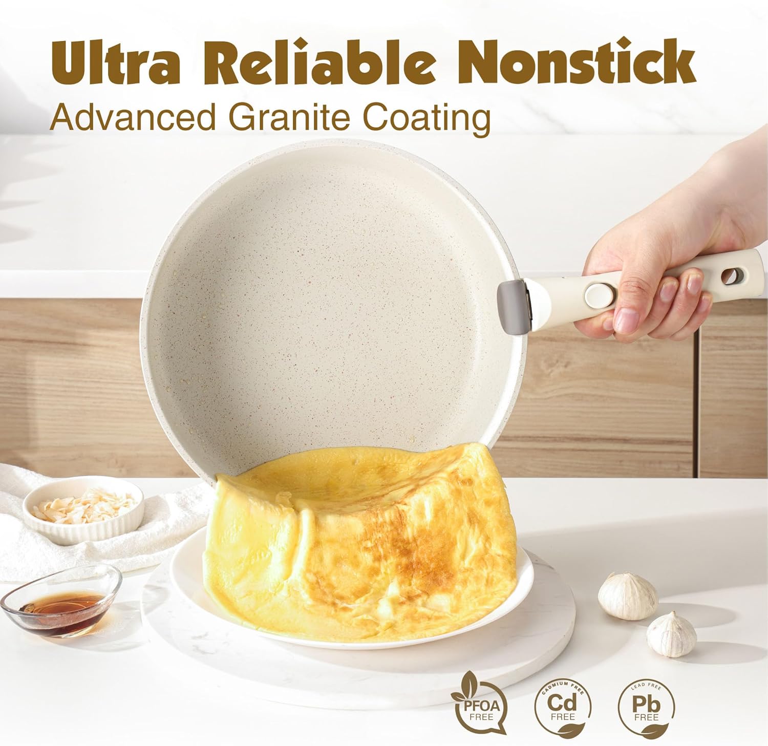 SENSARTE 17 - Piece Nonstick Pots and Pans Set with Detachable Handles - Dinner Ideas Collective