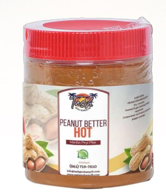Tash (Gou Karayib) Hot Peanut Butter - Manba Peyi Pike, 16 OZ - Dinner Ideas Collective