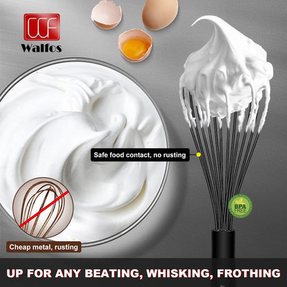 Walfos Silicone Whisk with Stainless Steel Wire - Dinner Ideas Collective